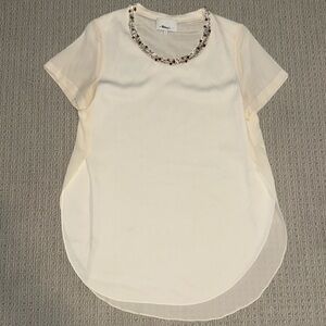 3.1 Phillip Lim Embellished Crystal Beaded Neck Short Sleeve Blouse Ivory (2)